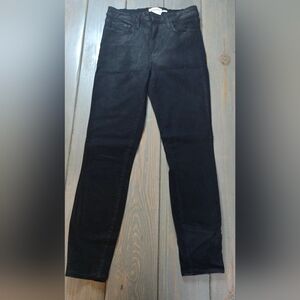 L’AGENCE Black Coated Skinny Jeans Size 27 Leather Look Mid Rise Stretch